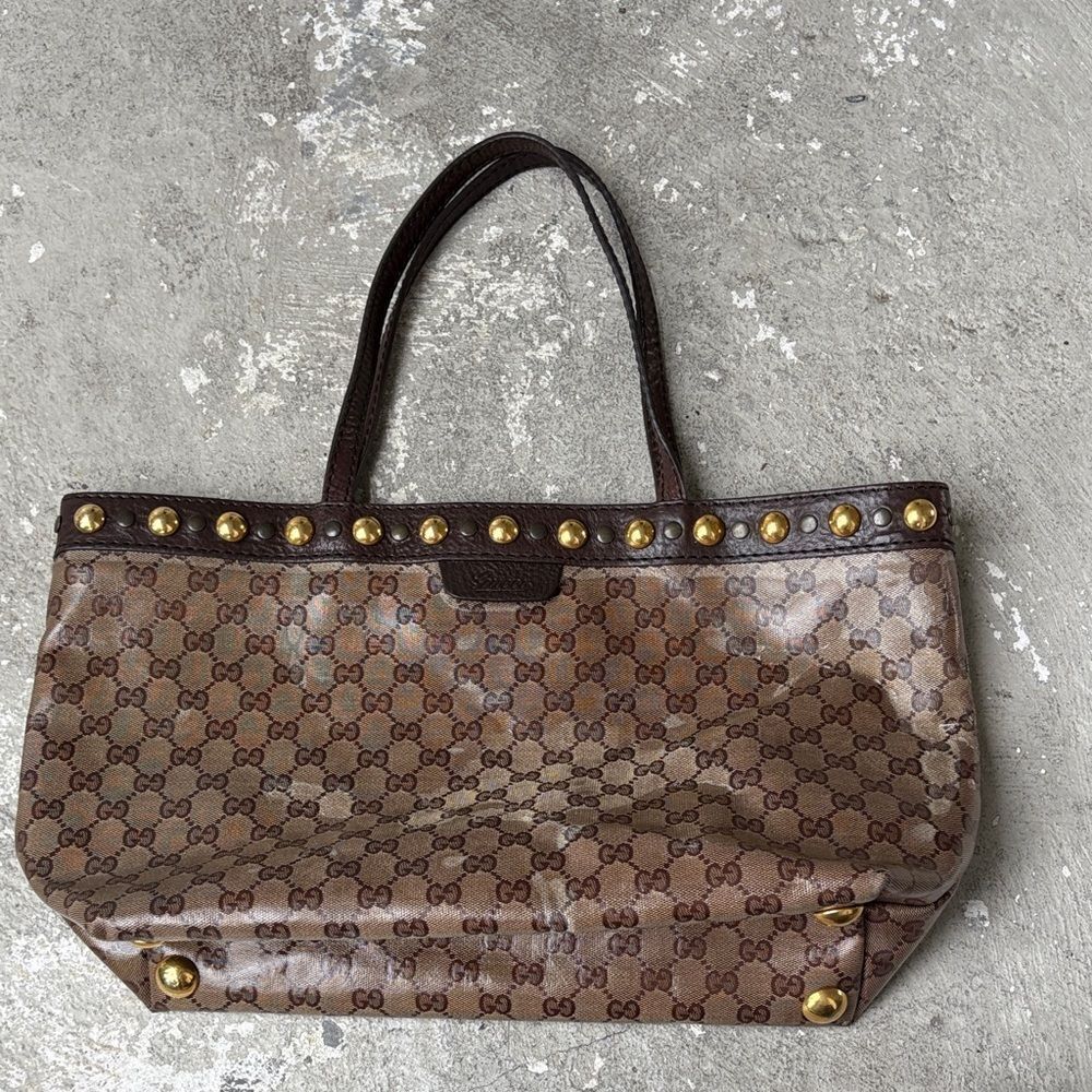 Vintage Gucci coated canvas tote